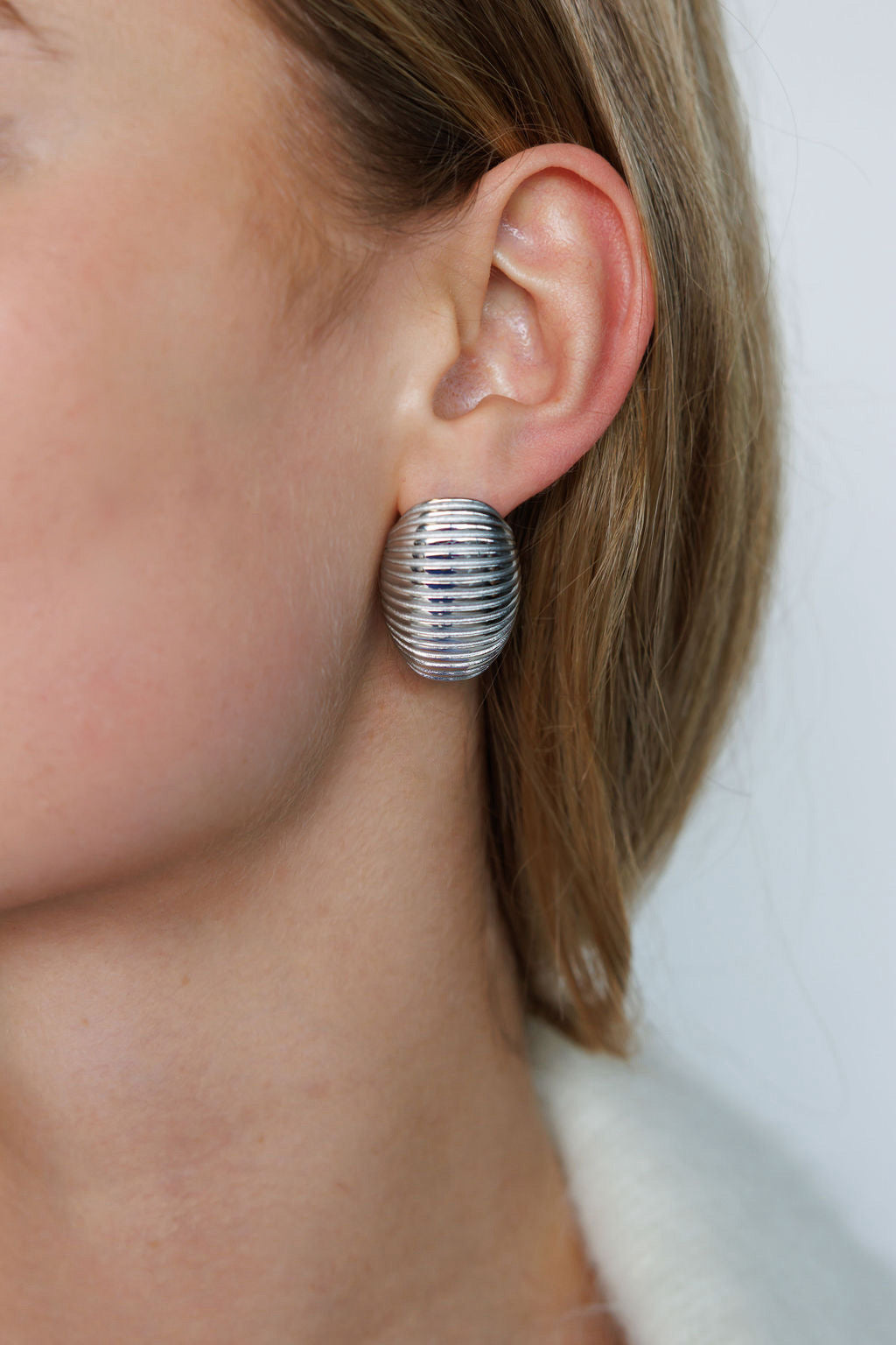 silver white gold earrings womens jewellery Waterproof hypoallergenic. sustainable unique  affordable