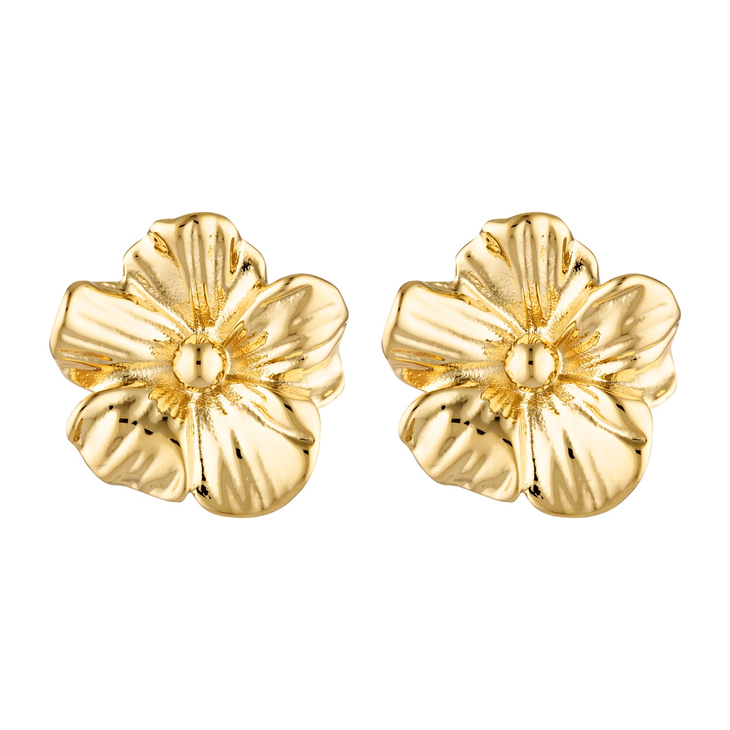 gold flower floral earrings  womens jewellery 
Waterproof, tarnish-free hypoallergenic sustainable unique