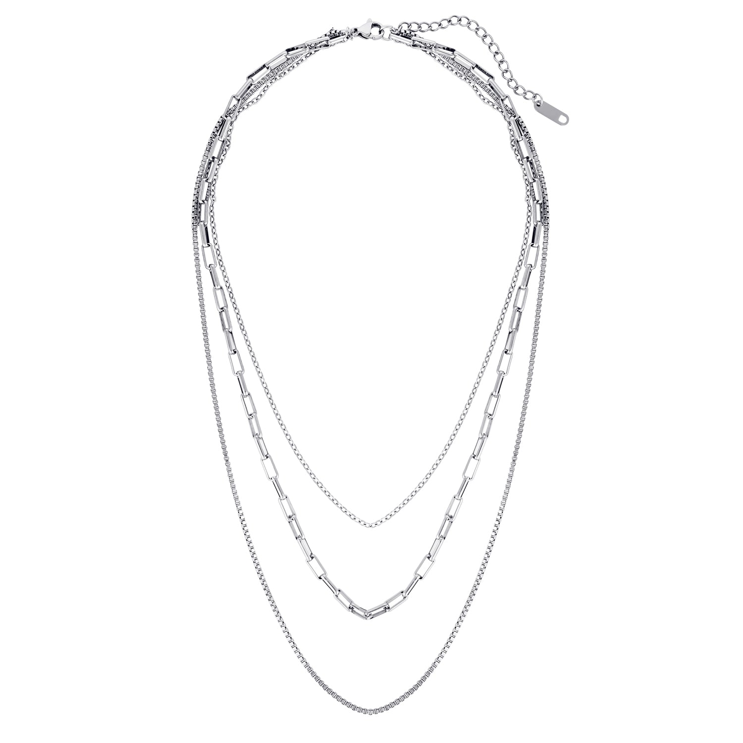 STELLA LAYERED NECKLACE - SILVER