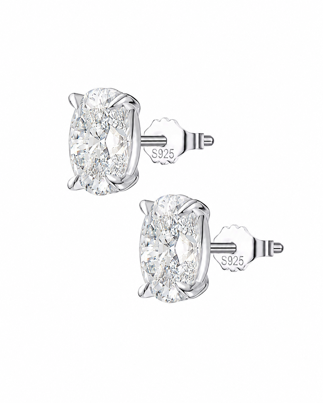 AMINA OVAL STUD - SILVER 2CT