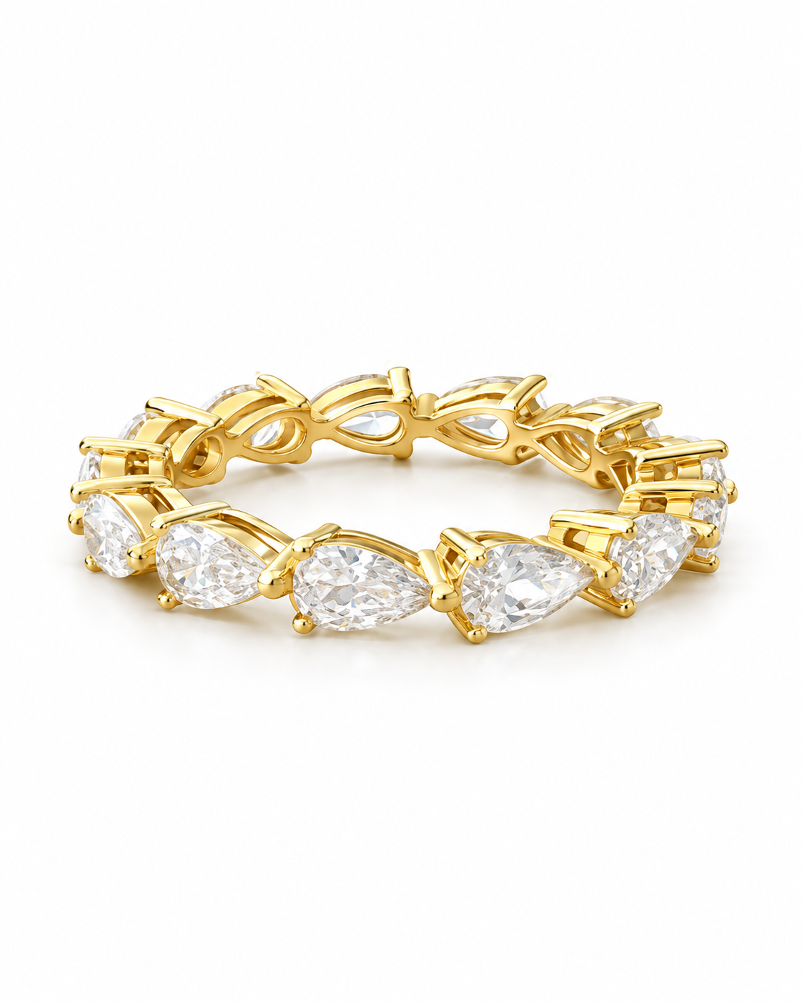 PEAR ETERNITY RING - GOLD