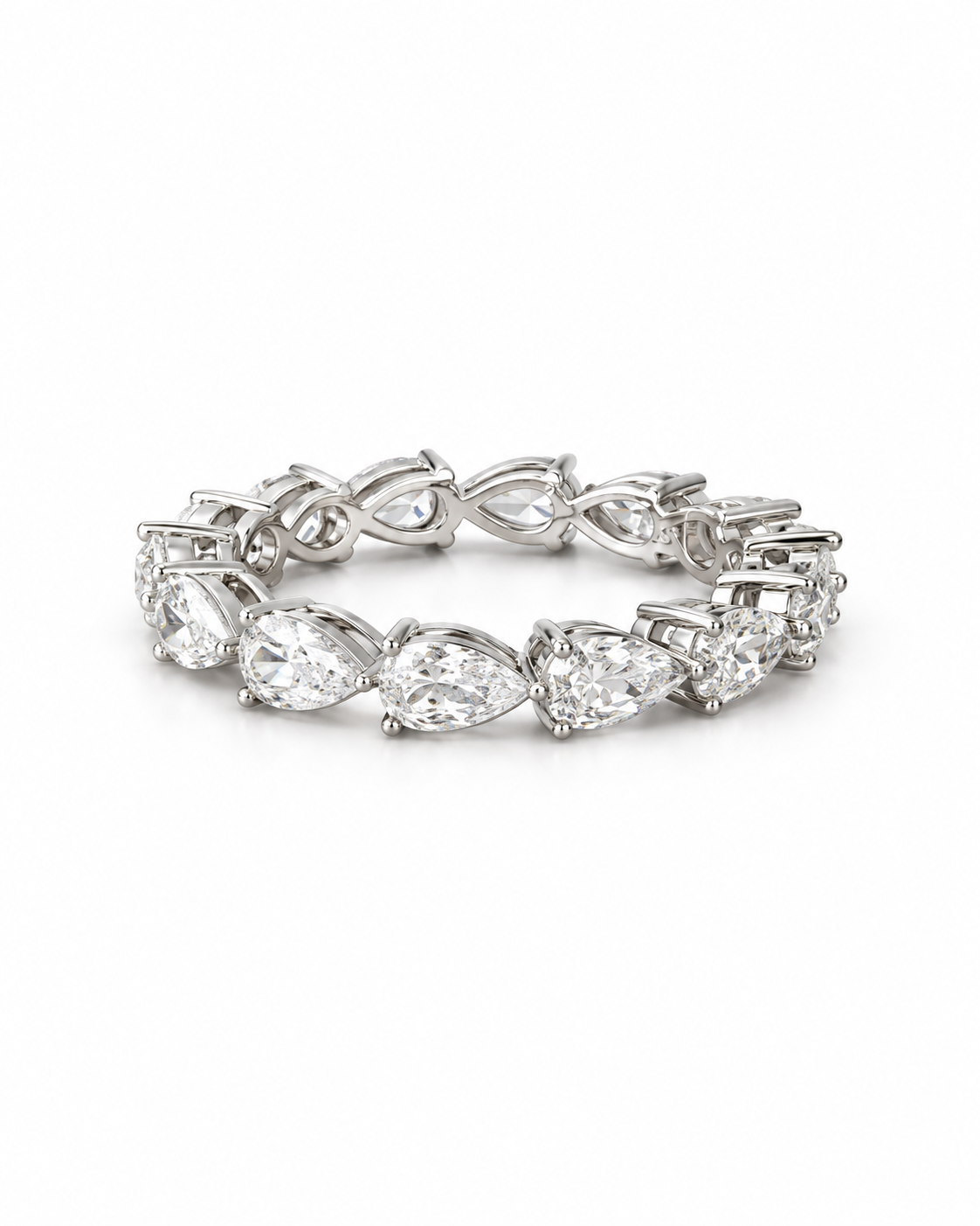 PEAR ETERNITY RING - SILVER