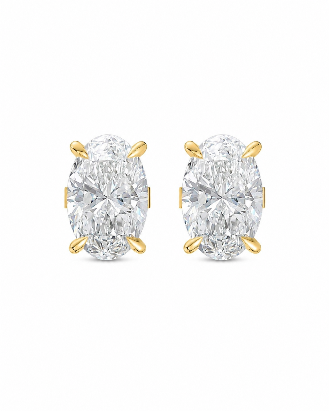 AMINA OVAL STUD - GOLD 2CT
