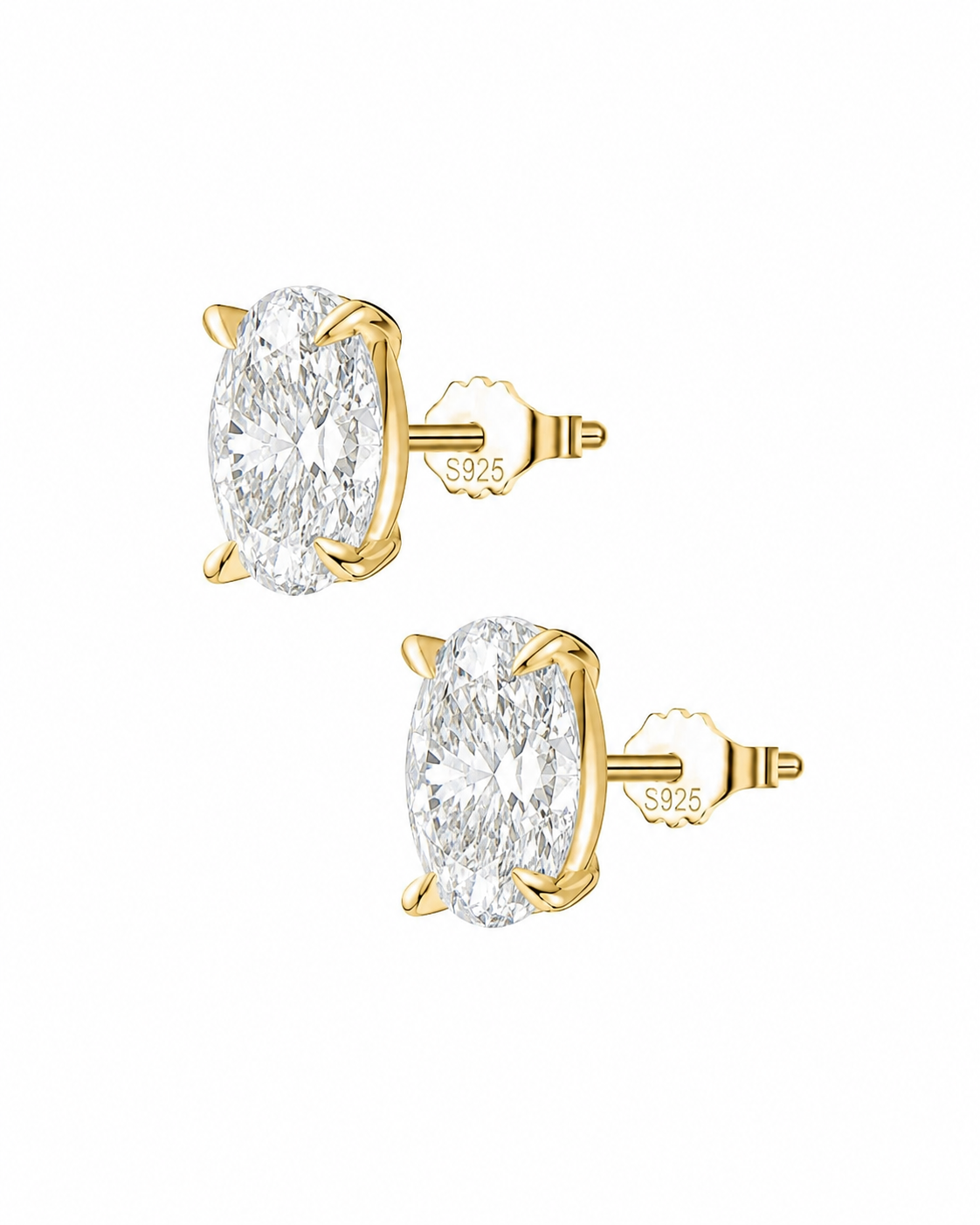 AMINA OVAL STUD - GOLD 2CT