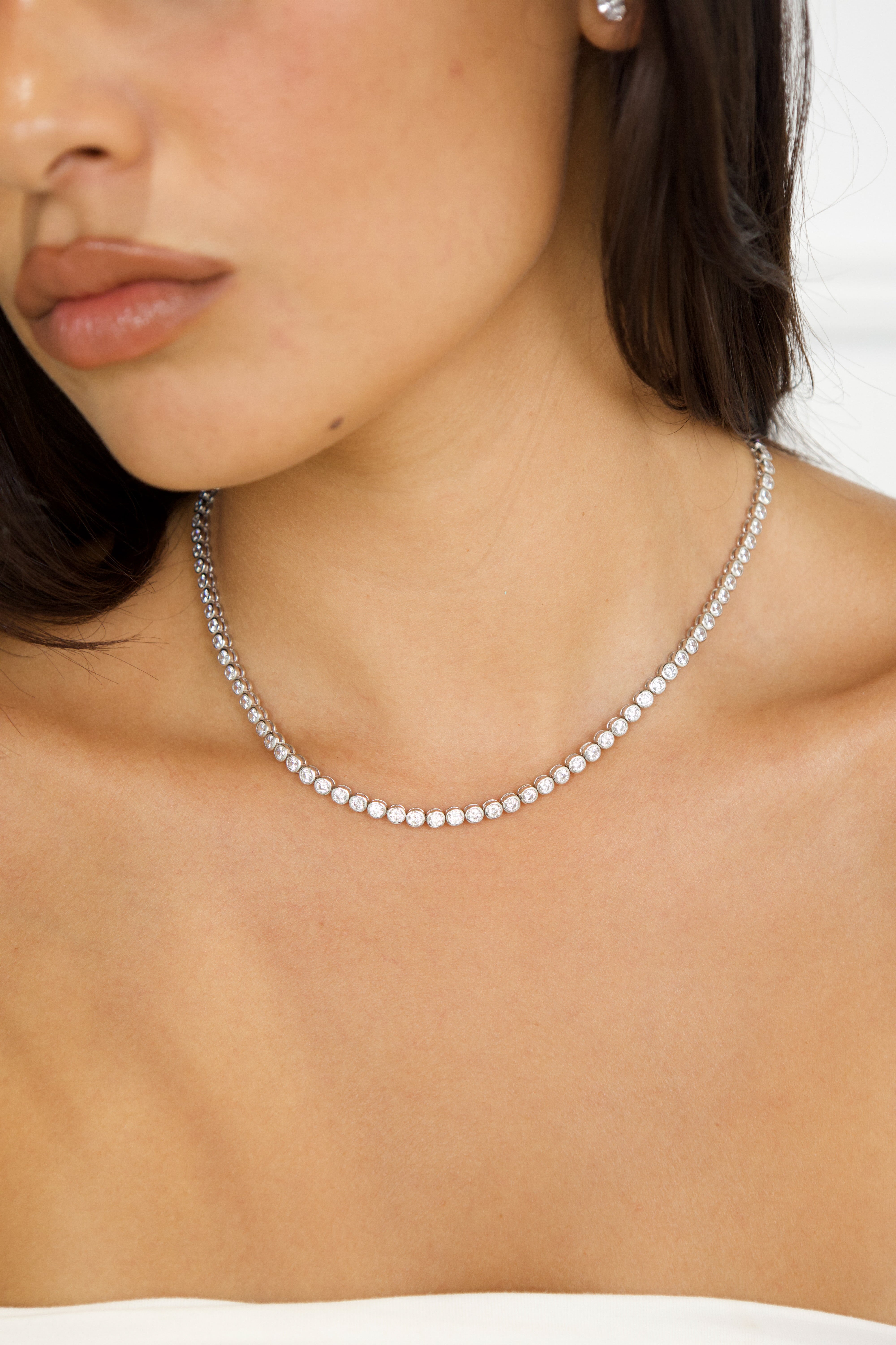ISADORA TENNIS NECKLACE - SILVER