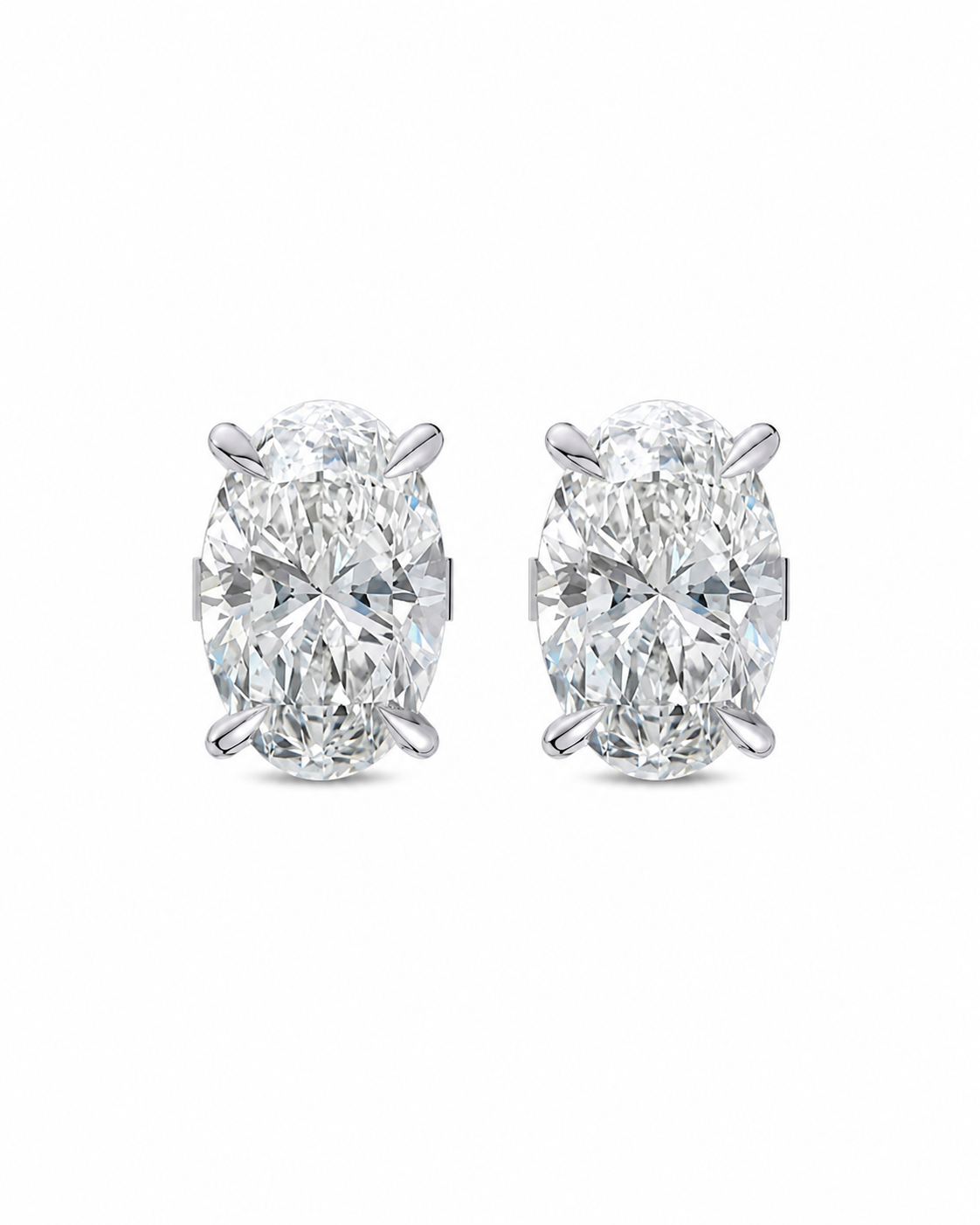 AMINA OVAL STUD - SILVER 2CT