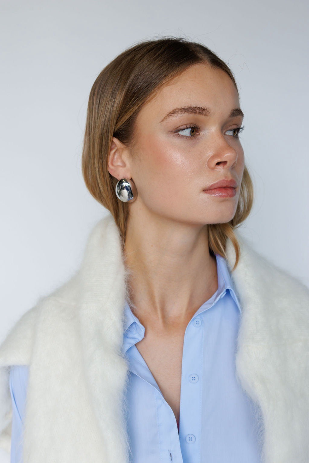 silver white gold earrings womens jewellery  Waterproof hypoallergenic. sustainable unique affordable
