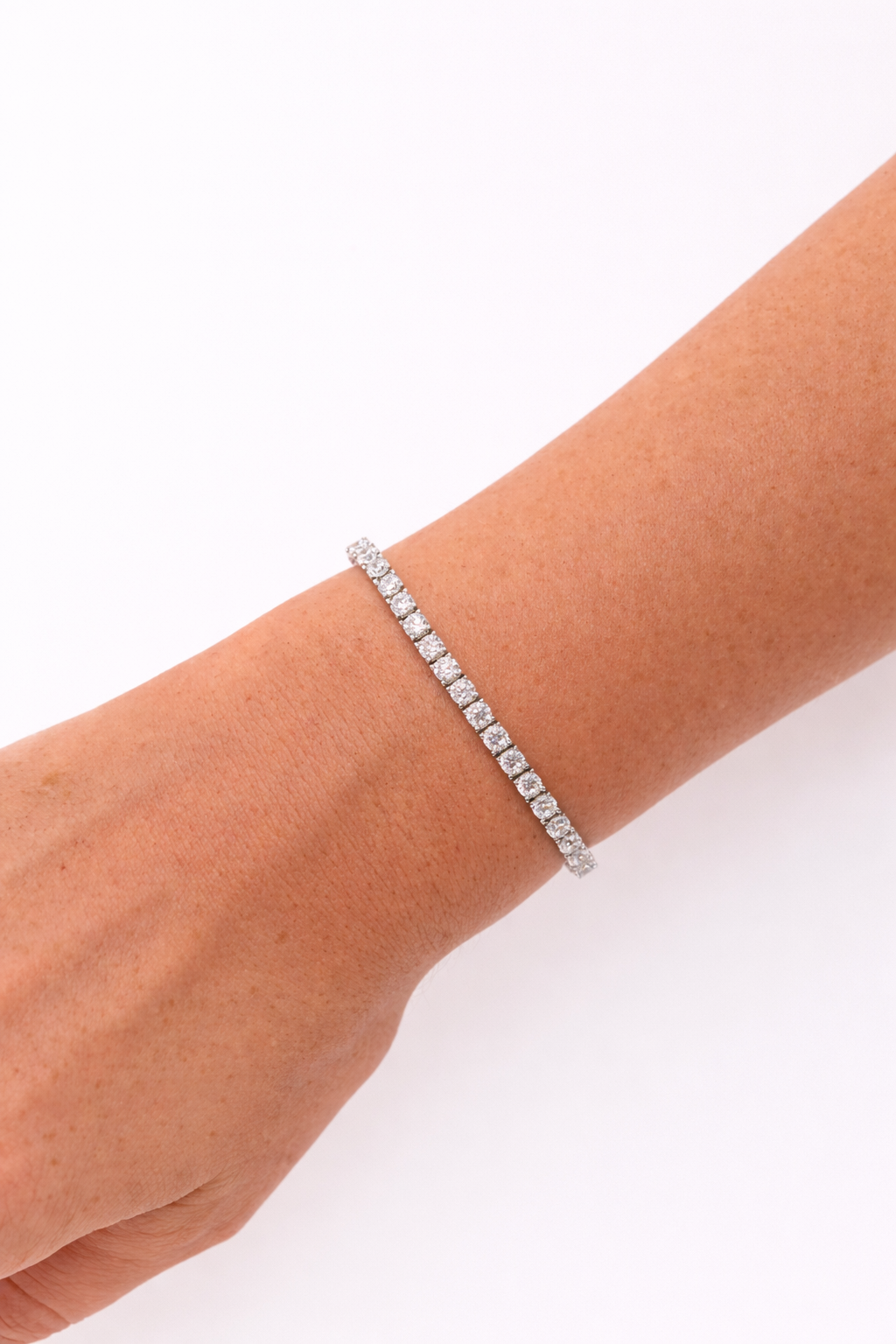 925 sterling silver tennis bracelet 4mm waterproof tarnish-free