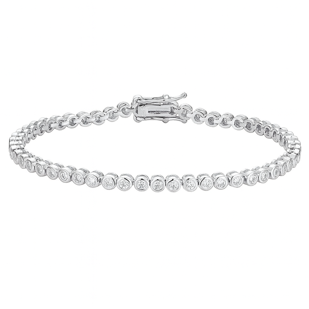 Diamond bracelet on a white background 925 sterling silver tennis bracelet waterproof