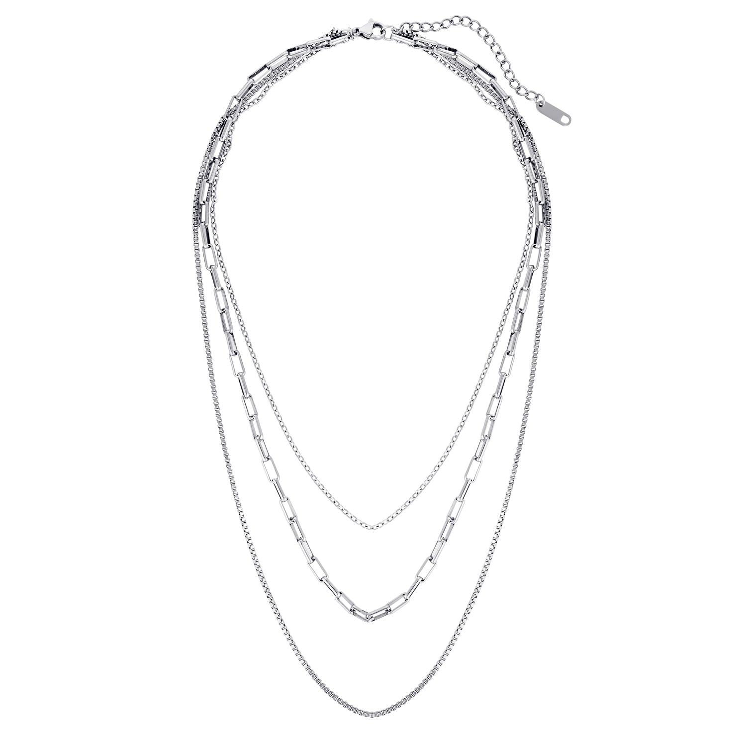 silver white gold chain necklace womens jewellery Waterproof hypoallergenic. sustainable unique  affordable